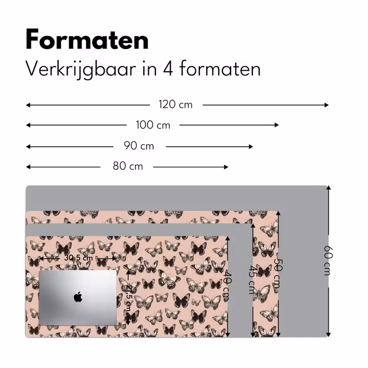 Bureau onderlegger - Tijdloos - Vlinders - Perzik — 8
