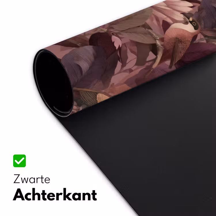 Bureau onderlegger - Vogels - Bladeren - Roze — 5