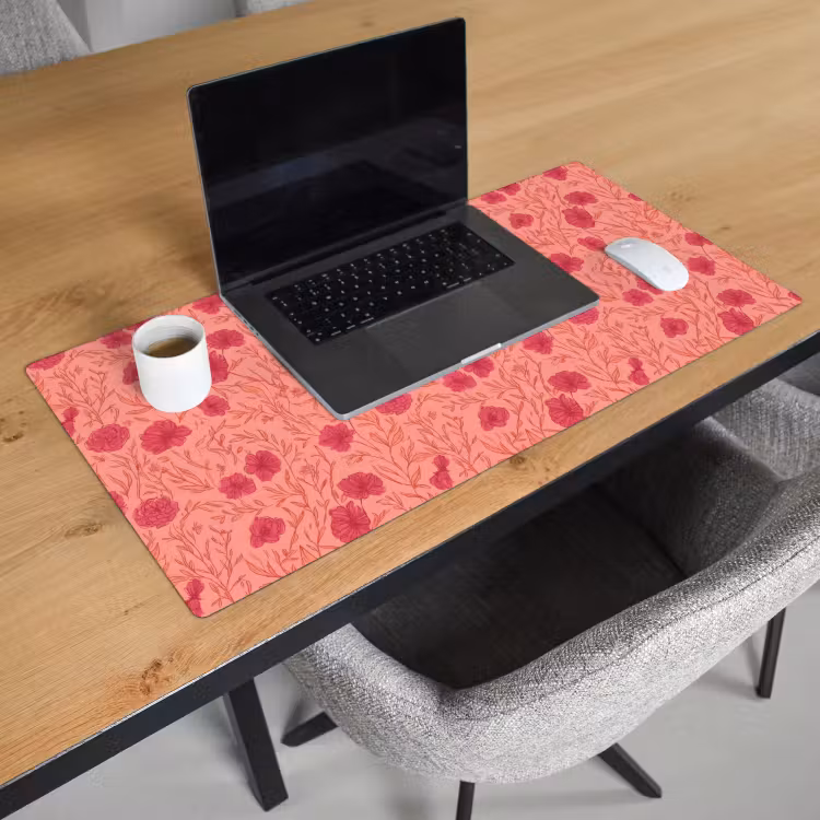 Bureau onderlegger - Weidebloemen - Romantisch - Roze — 3