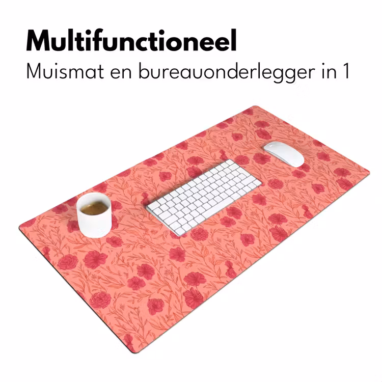 Bureau onderlegger - Weidebloemen - Romantisch - Roze — 7