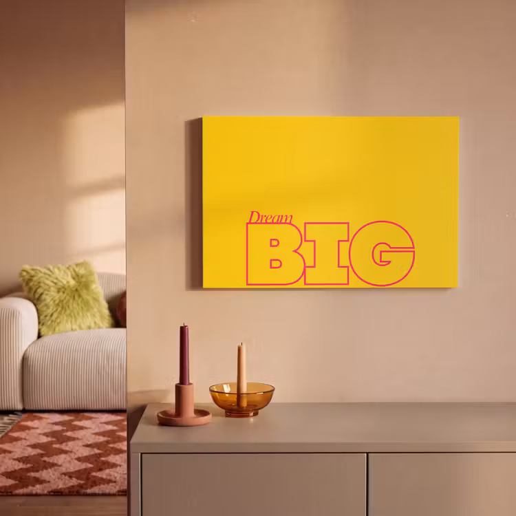 Canvas schilderij - Dream big - Geel - Grafisch — 1
