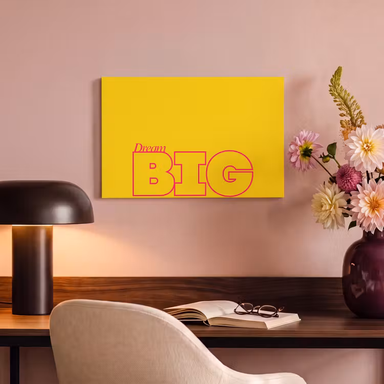Canvas schilderij - Dream big - Geel - Grafisch — 3