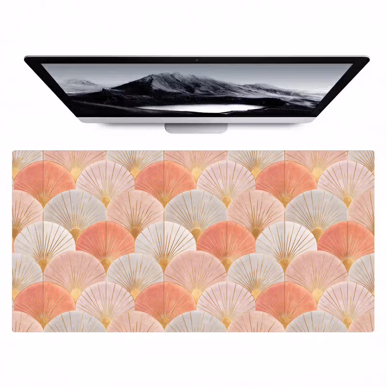 Bureau onderlegger - Waaiers - Goud - Roze — 1