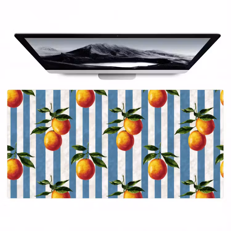 Bureau onderlegger - Strepen - Citroen - Blauw — 1