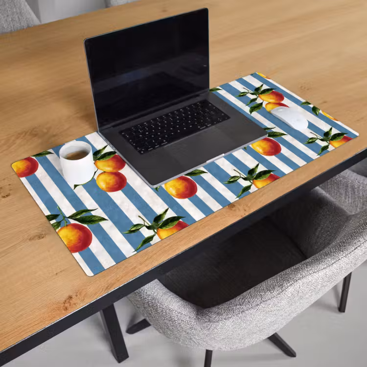 Bureau onderlegger - Strepen - Citroen - Blauw — 3