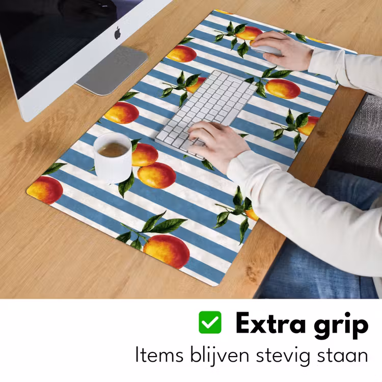 Bureau onderlegger - Strepen - Citroen - Blauw — 6