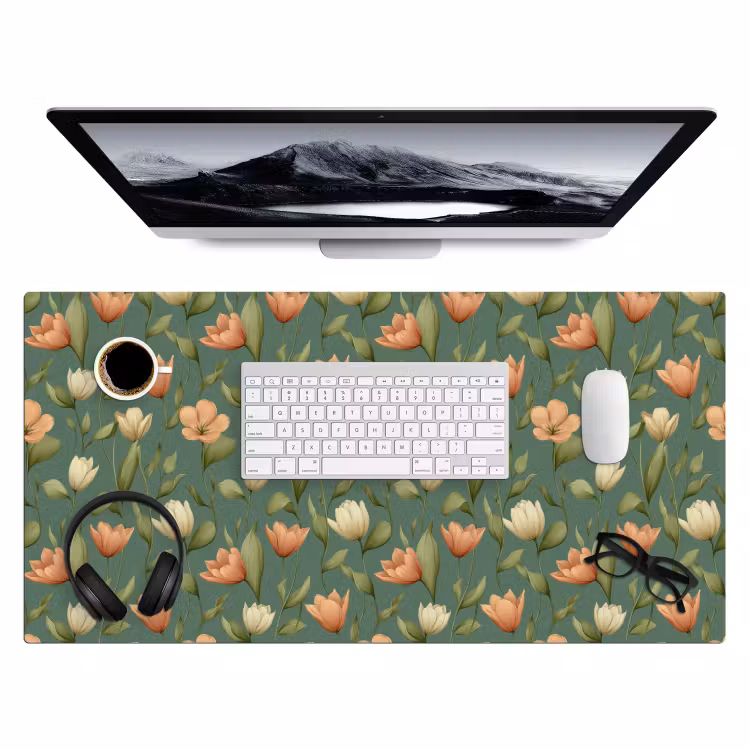 Bureau onderlegger - Tulpen - Botanisch - Groen — 4