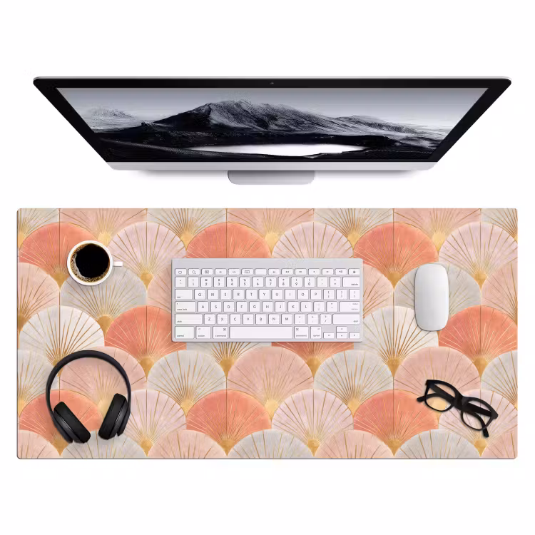 Bureau onderlegger - Waaiers - Goud - Roze — 4