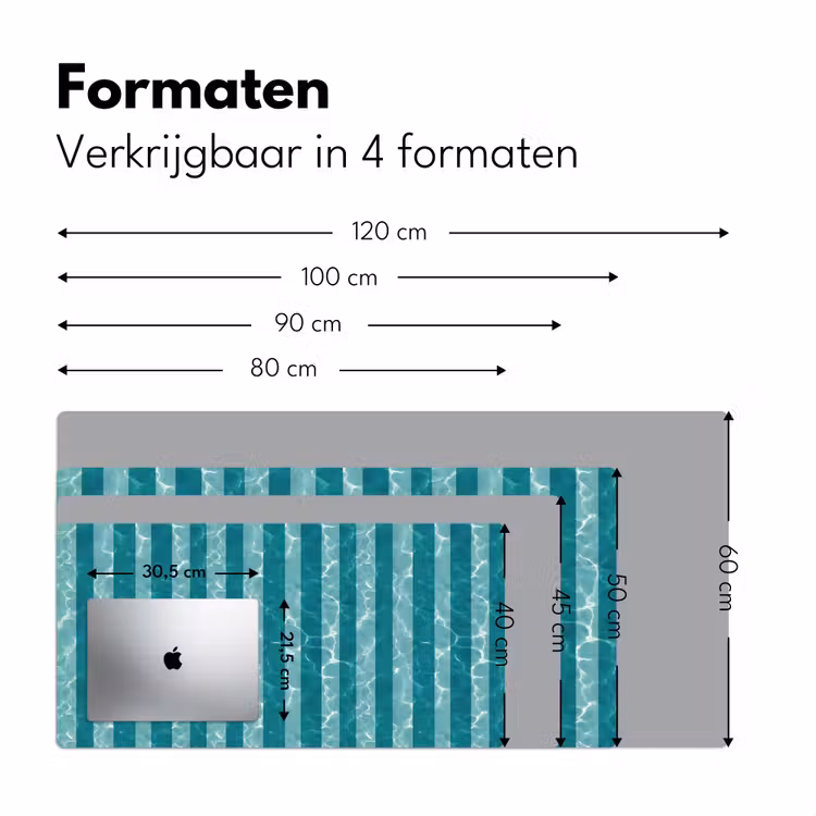 Bureau onderlegger - Zwembad - Strepen - Groen — 8