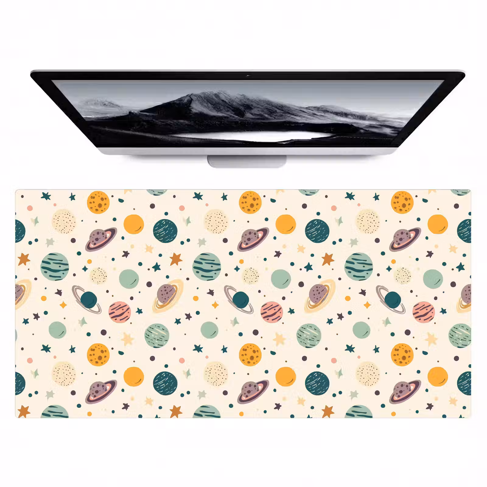 Bureau onderlegger - Planeten - Retro - Kleurrijk — 1