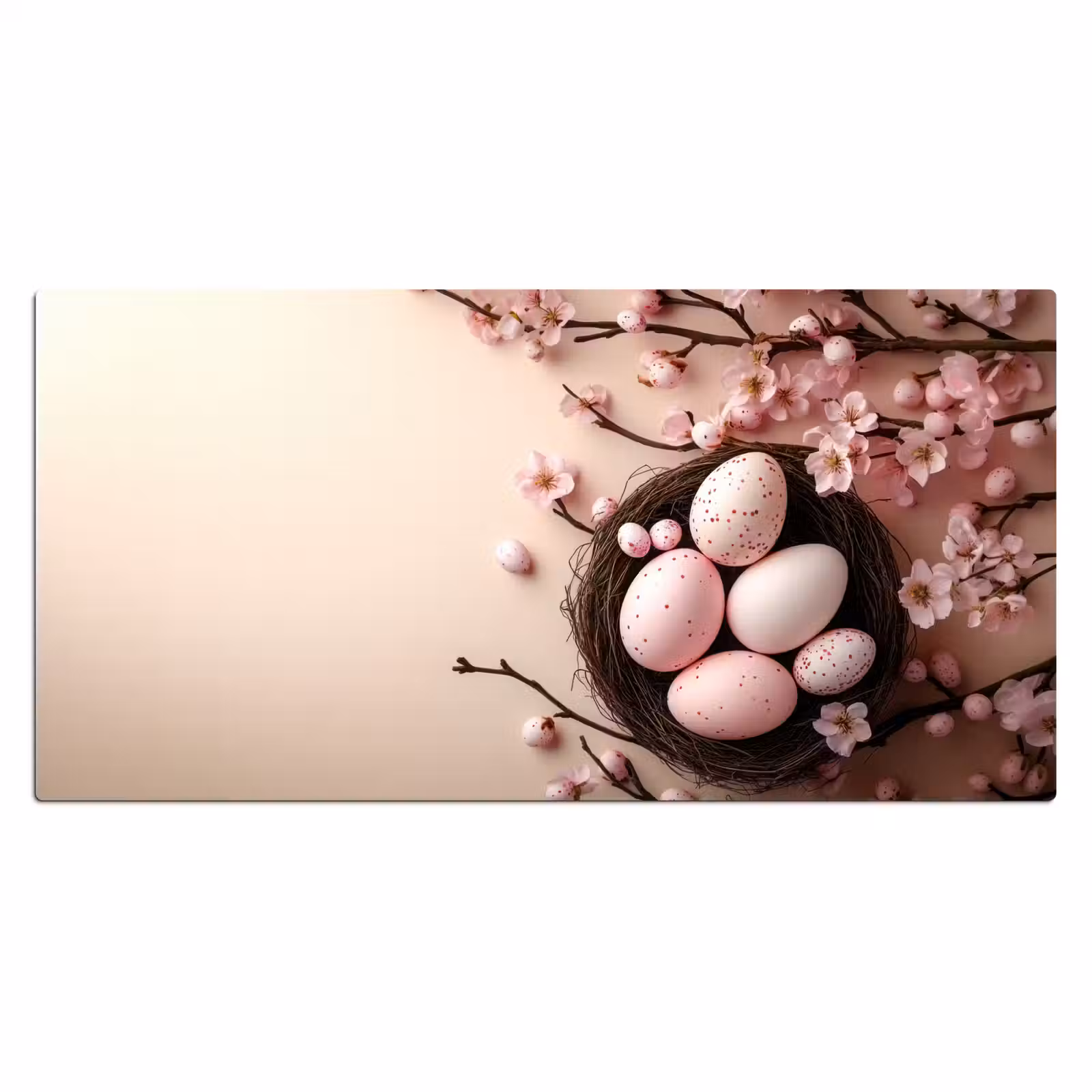 Bureau onderlegger - Roze - Bloesems - Eieren — 1