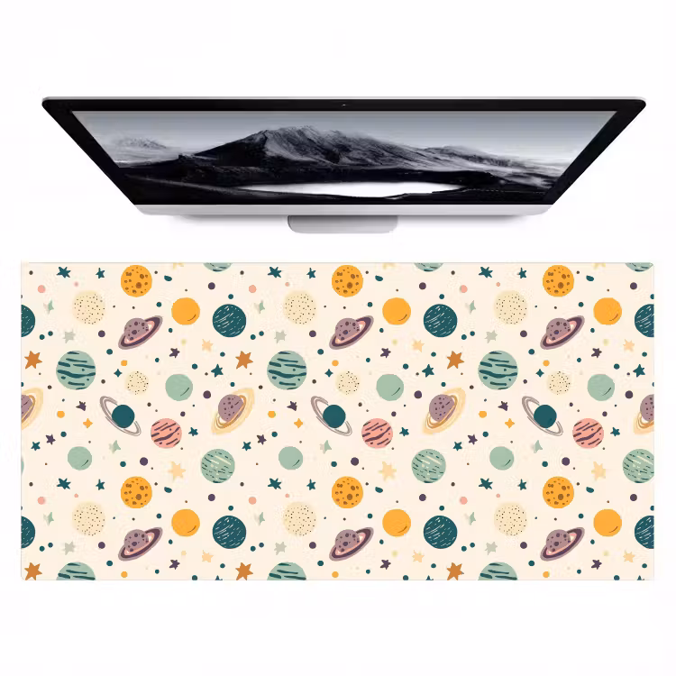 Bureau onderlegger - Planeten - Retro - Kleurrijk — 1