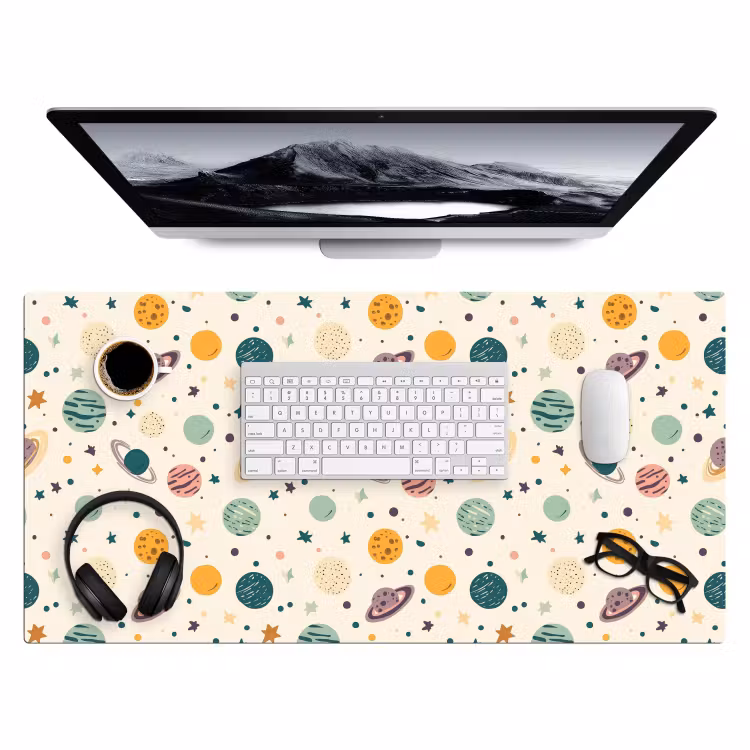 Bureau onderlegger - Planeten - Retro - Kleurrijk — 4
