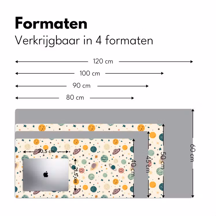 Bureau onderlegger - Planeten - Retro - Kleurrijk — 8
