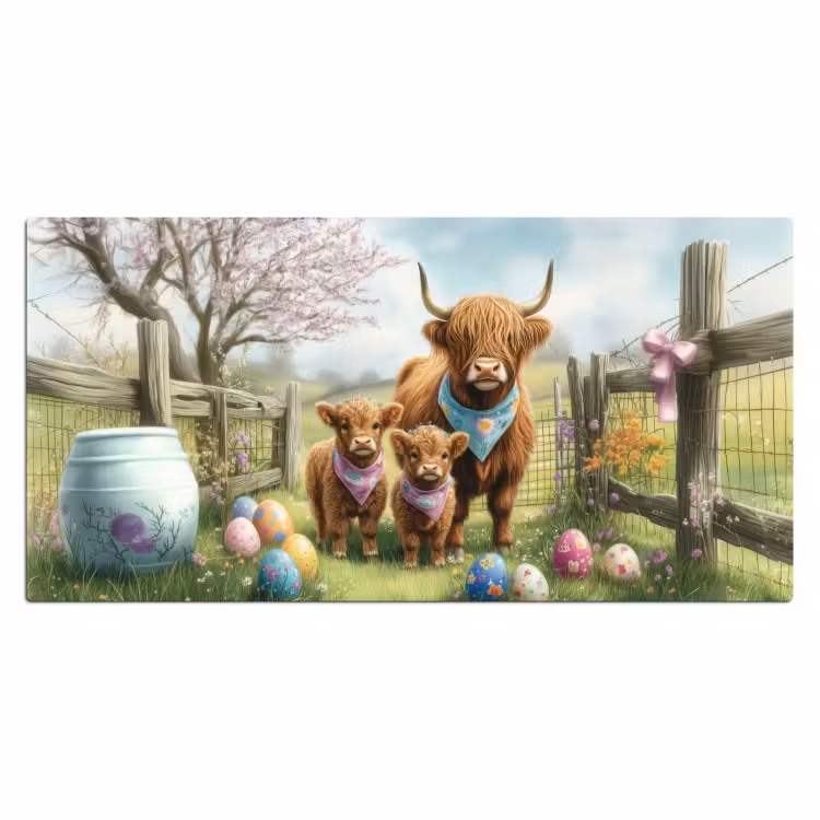 Bureau onderlegger - Schotsehooglanders - Paaseieren - Lente — 1