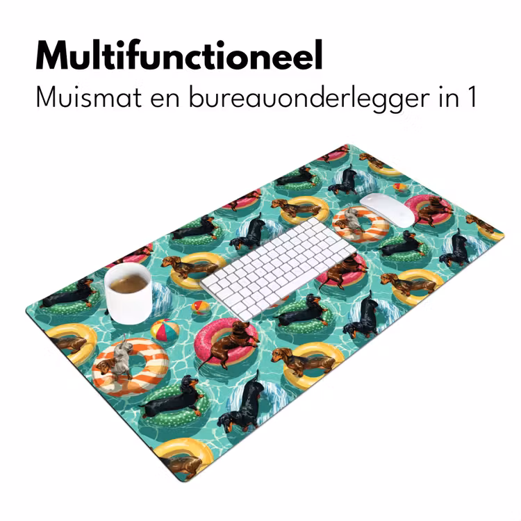 Bureau onderlegger - Teckels - Zwembad - Kleurrijk — 7