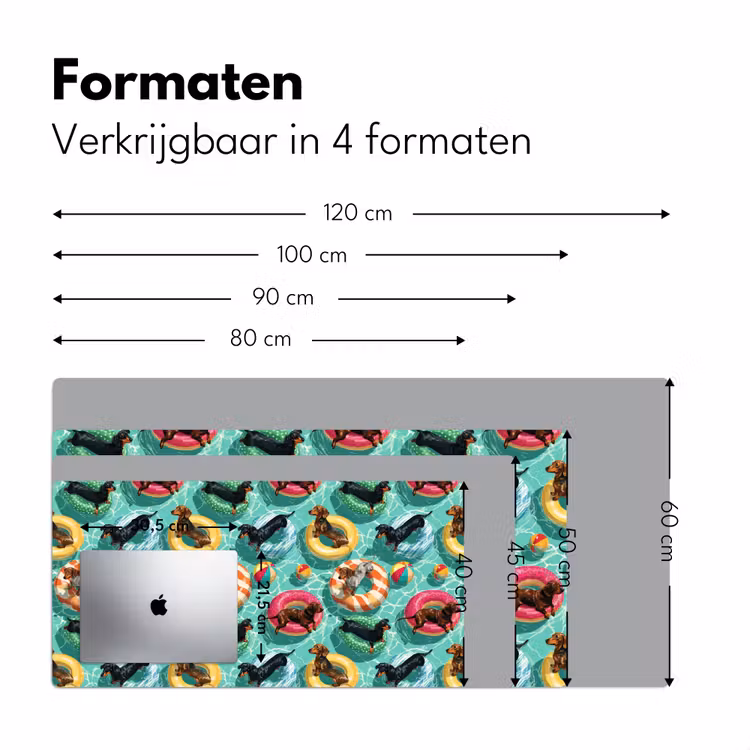 Bureau onderlegger - Teckels - Zwembad - Kleurrijk — 8