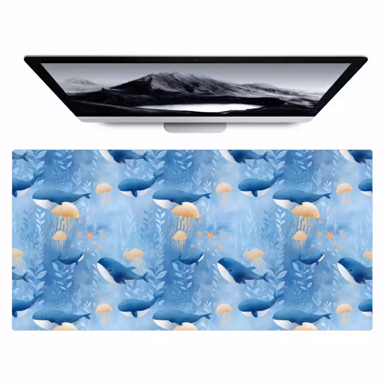 Bureau onderlegger - Walvissen - Oceaan - Blauw — 1