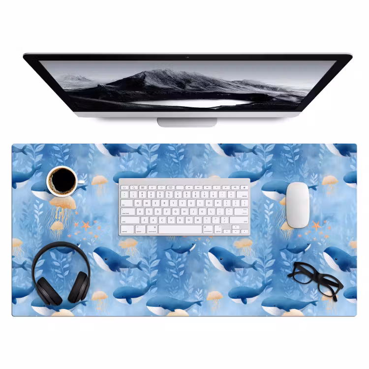 Bureau onderlegger - Walvissen - Oceaan - Blauw — 4