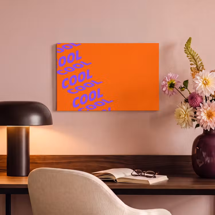 Canvas schilderij - Cool - Paars - Oranje — 3