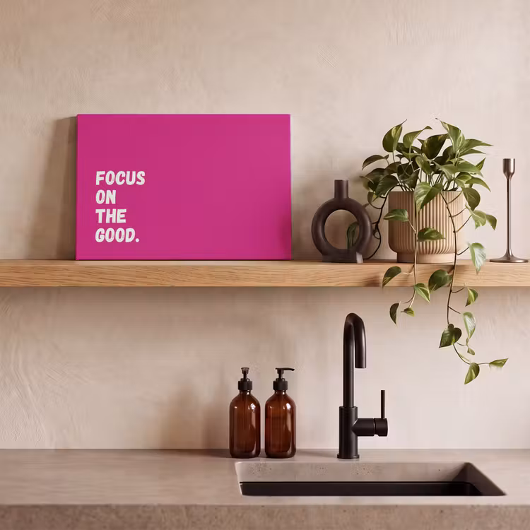 Canvas schilderij - Focus on the good - Roze - Simple — 2