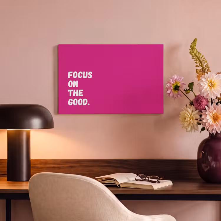 Canvas schilderij - Focus on the good - Roze - Simple — 3