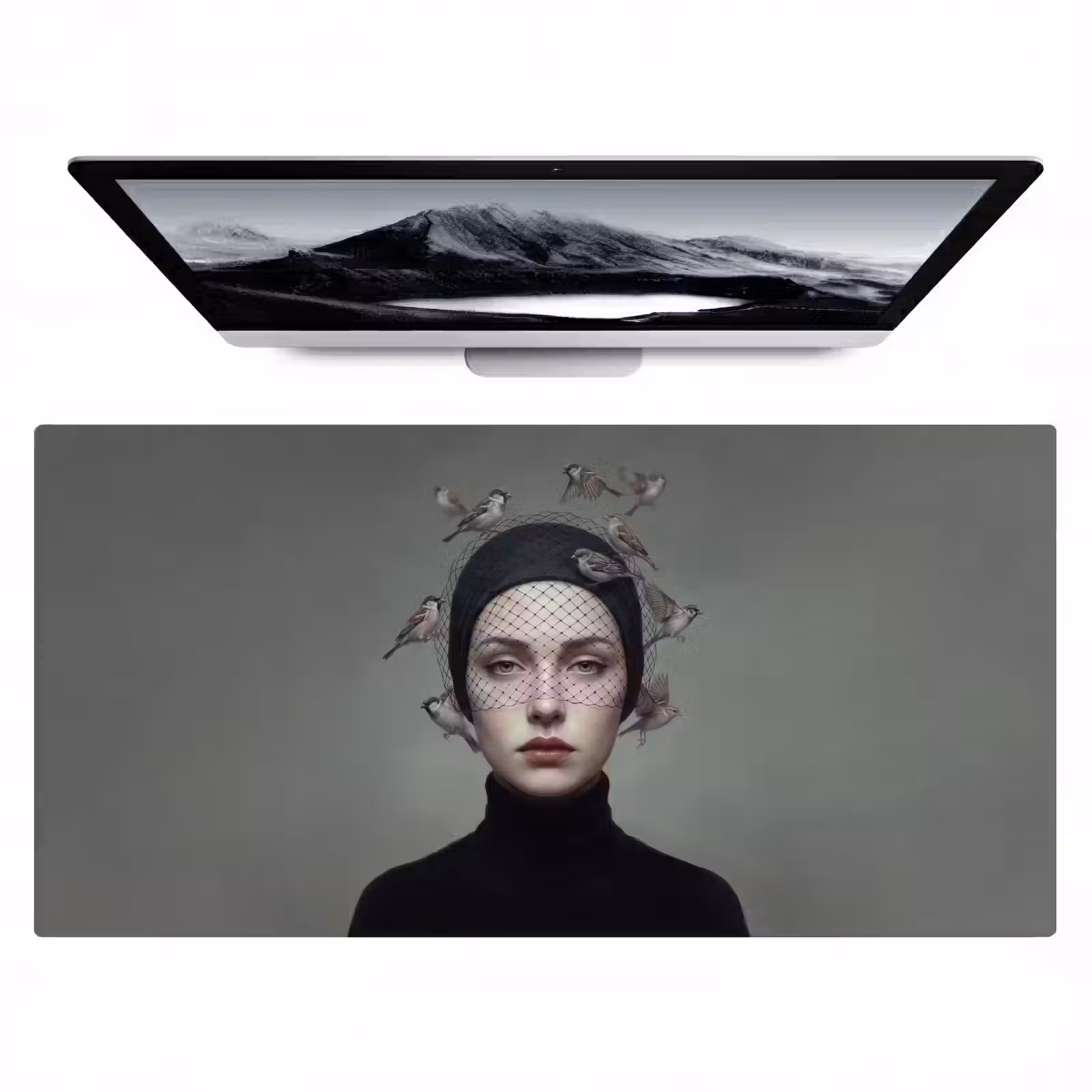 Bureau onderlegger - Portret - Vogels - Zwart — 1