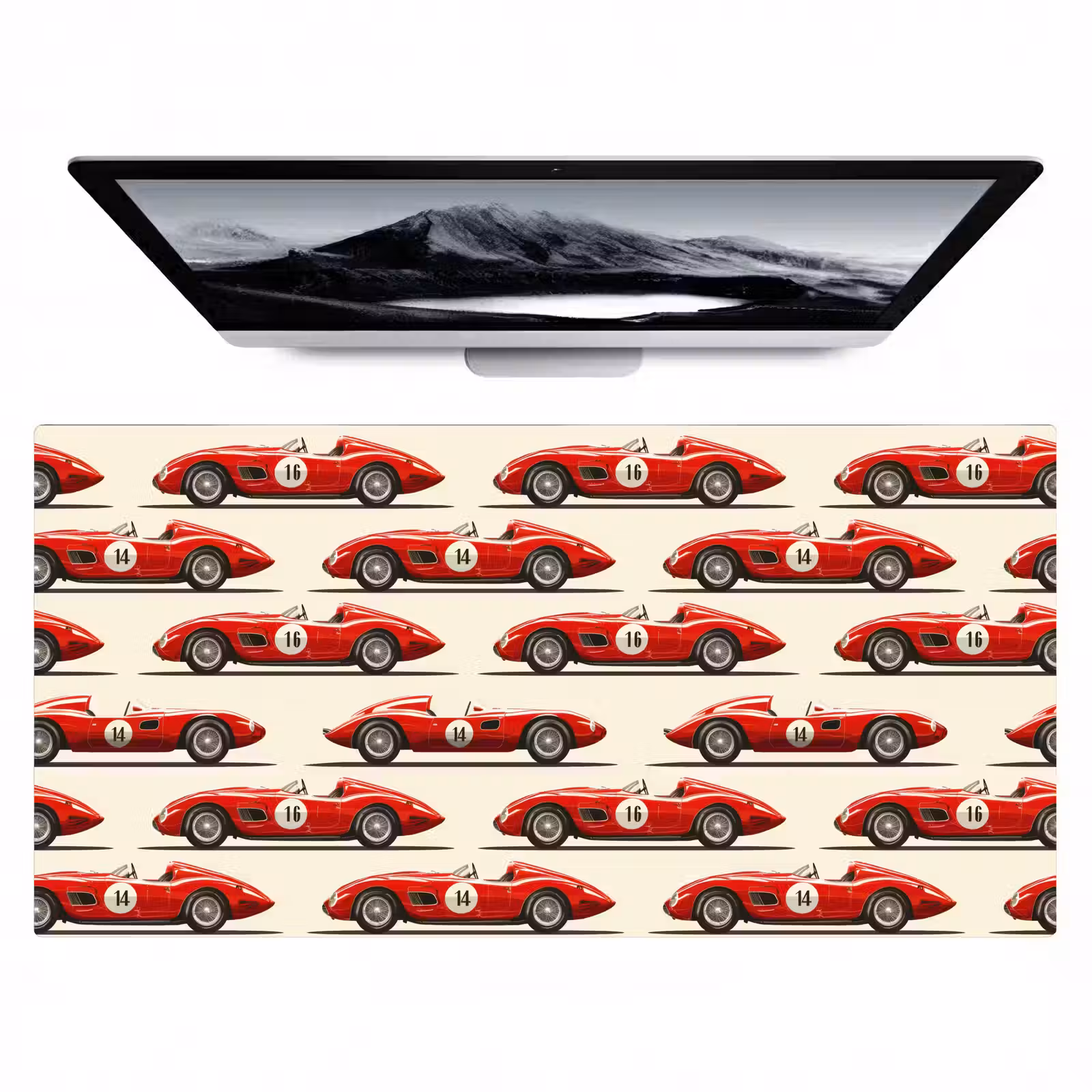 Bureau onderlegger - Raceauto - Retro - Rood — 1