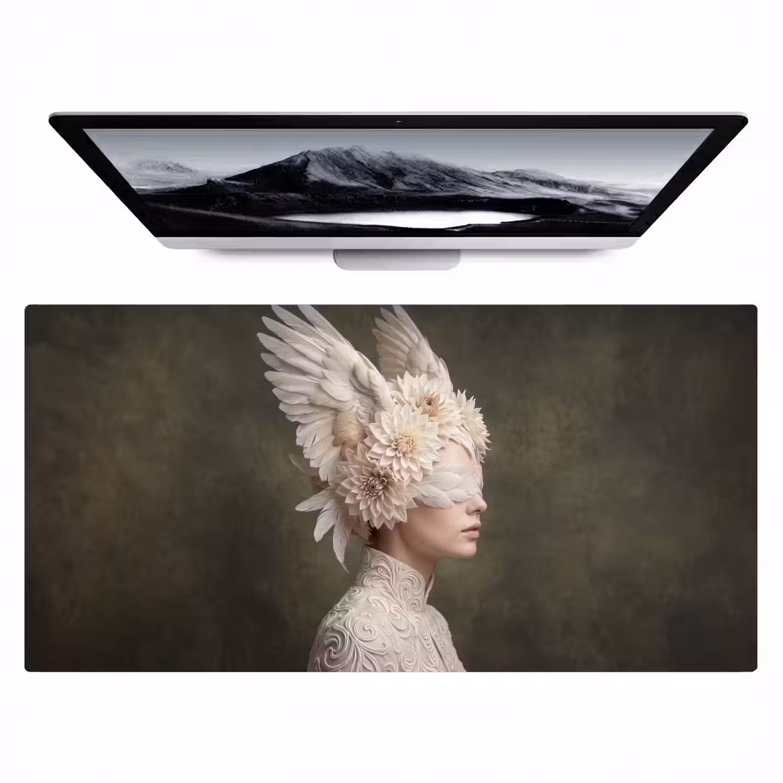 Bureau onderlegger - Vleugels - Vrouw - Wit — 1