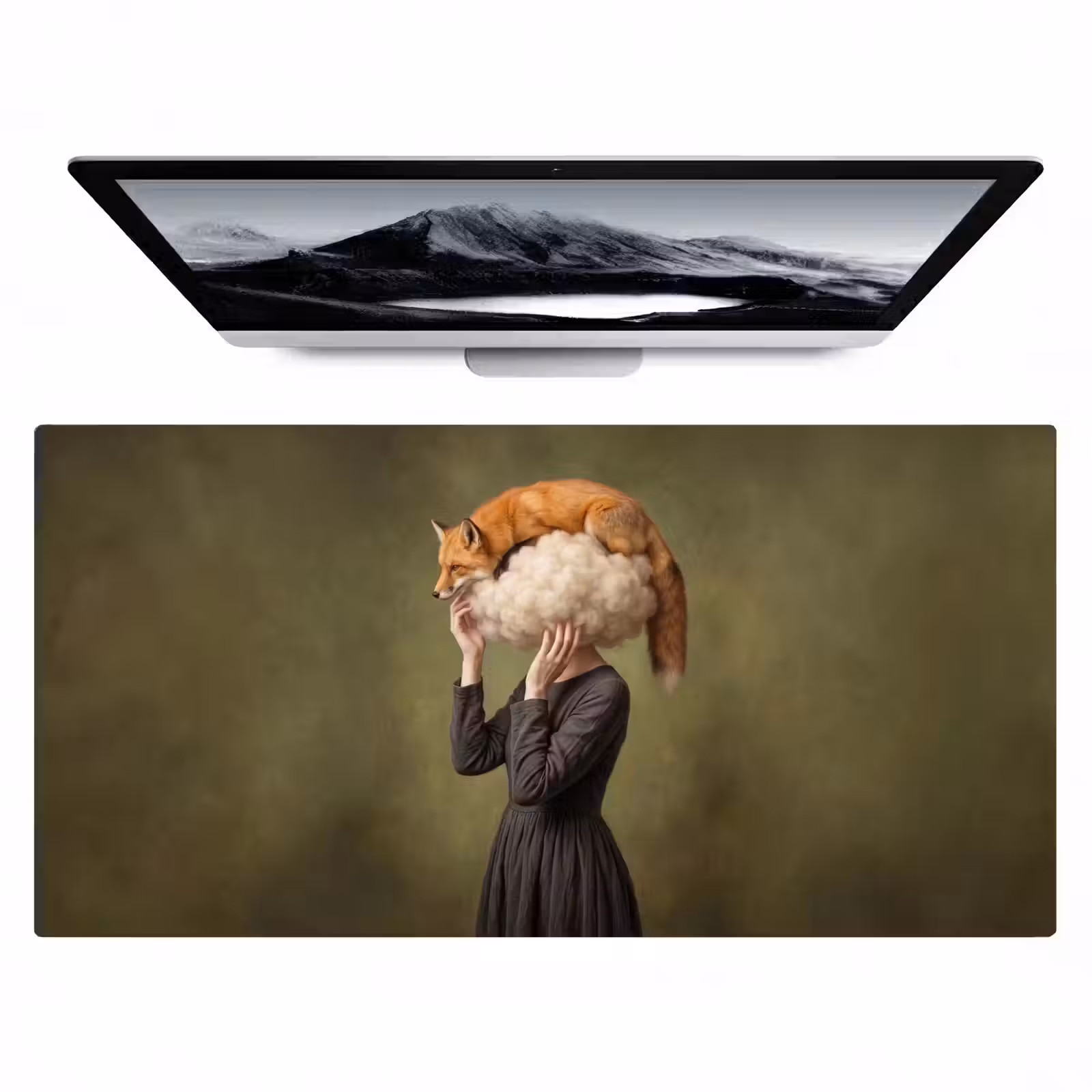 Bureau onderlegger - Vos - Surrealistisch - Groen — 1