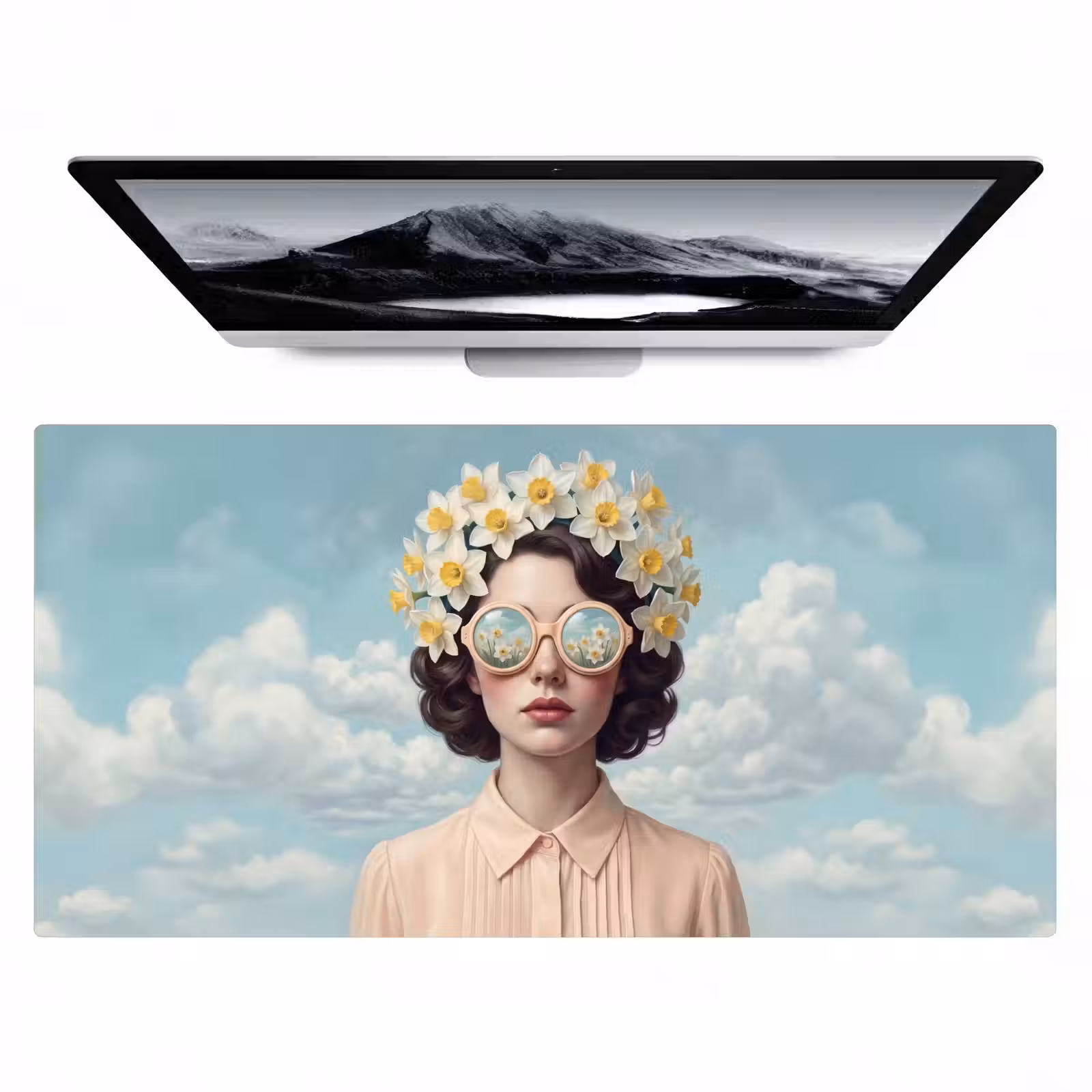 Bureau onderlegger - Vrouw - Narcissen - Geel — 1