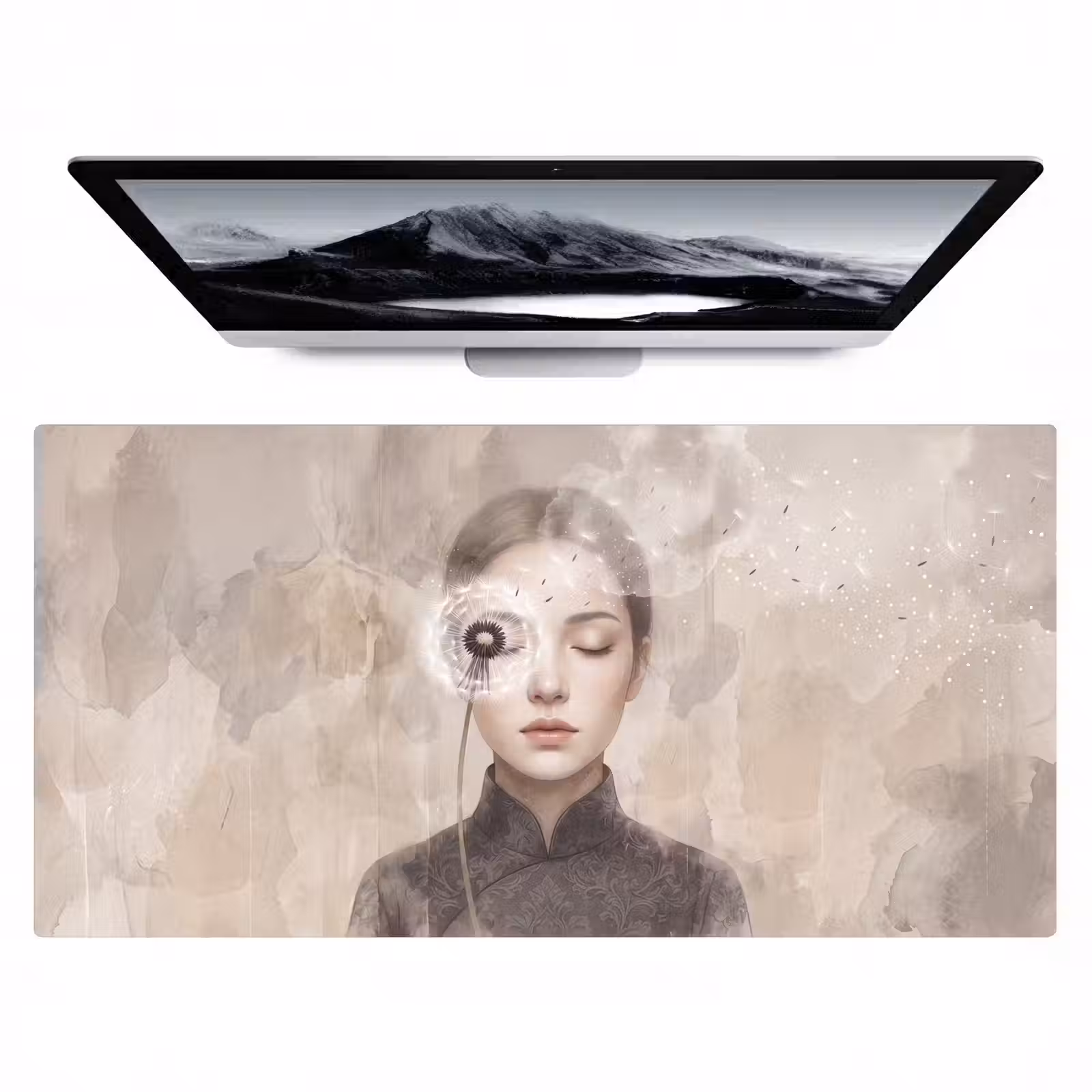 Bureau onderlegger - Vrouw - Sereen - Grijs — 1