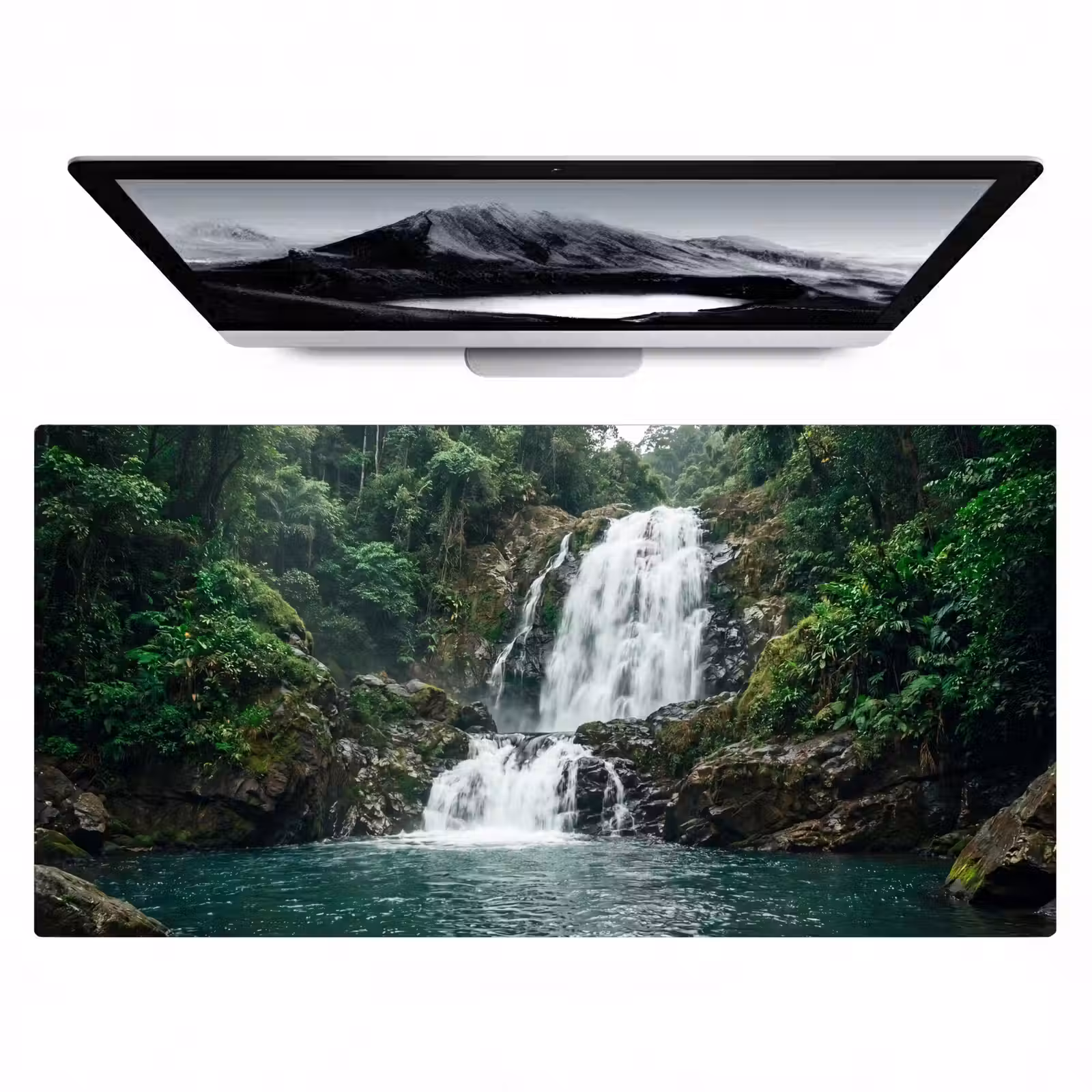 Bureau onderlegger - Waterfall - Forest - Nature - Greenkhgyguyg — 1