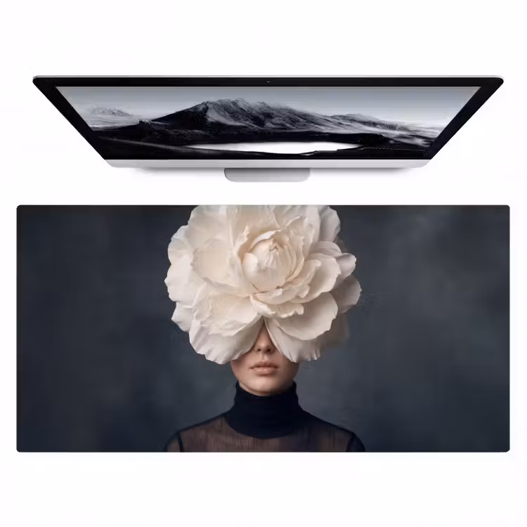 Bureau onderlegger - Portret - Mysterieus - Wit — 1