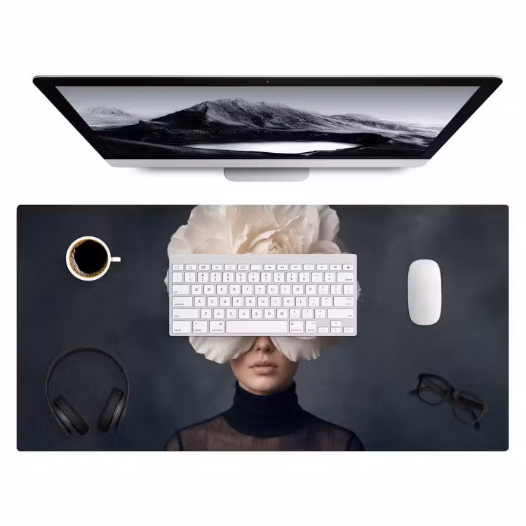 Bureau onderlegger - Portret - Mysterieus - Wit — 4