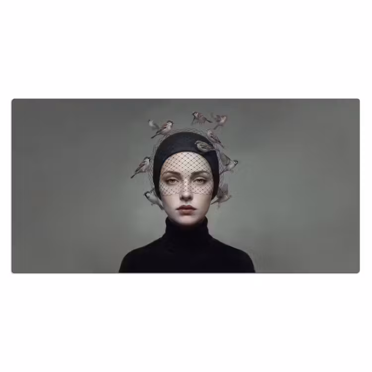 Bureau onderlegger - Portret - Vogels - Zwart — 2