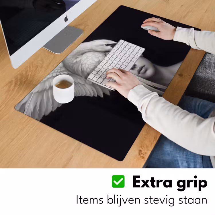 Bureau onderlegger - Portret - Zwaan - Zwart - Wit — 6