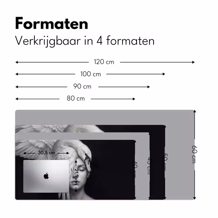 Bureau onderlegger - Portret - Zwaan - Zwart - Wit — 8