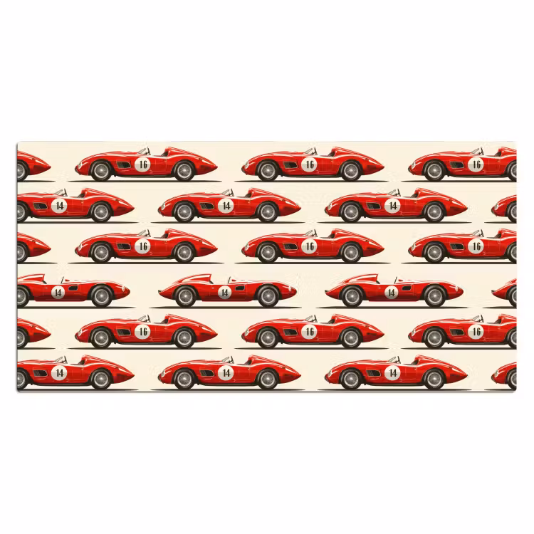Bureau onderlegger - Raceauto - Retro - Rood — 2