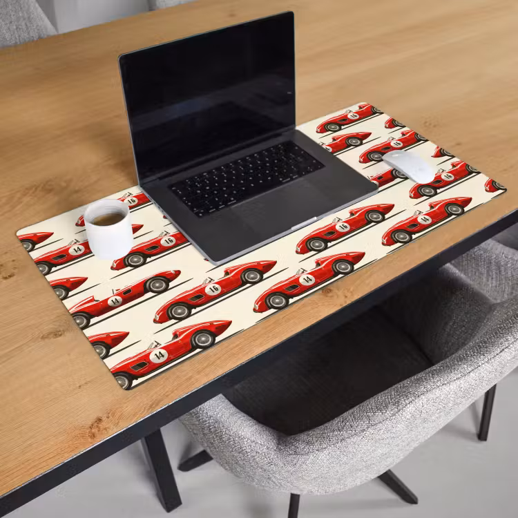Bureau onderlegger - Raceauto - Retro - Rood — 3