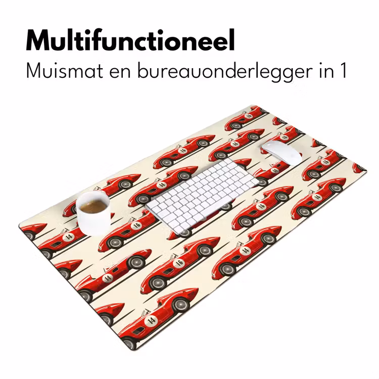 Bureau onderlegger - Raceauto - Retro - Rood — 7