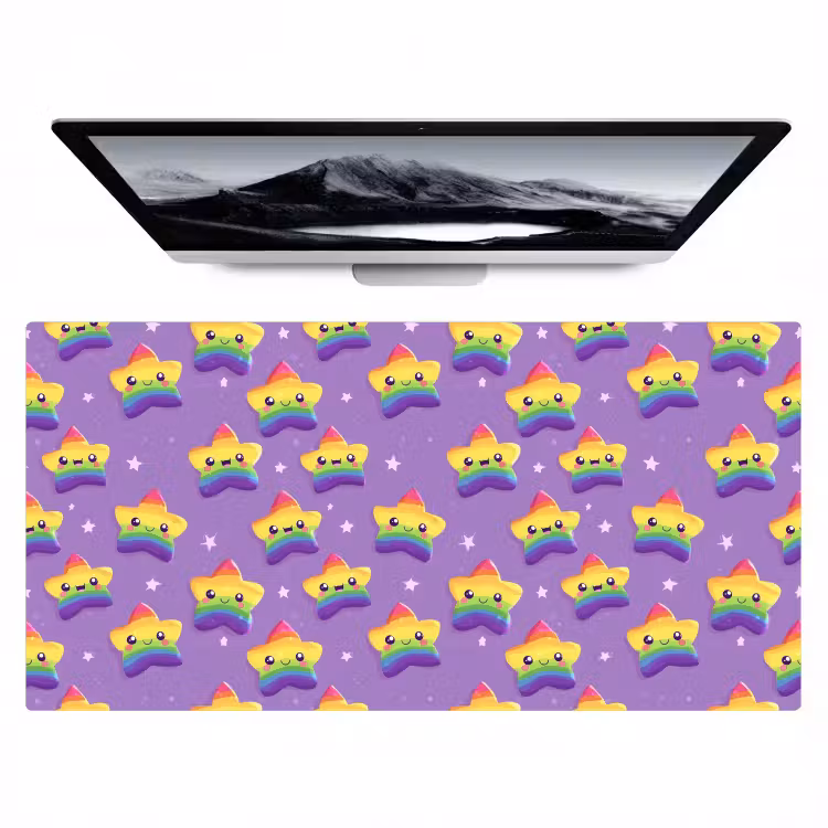 Bureau onderlegger - Sterren - Regenboog - Paars — 1