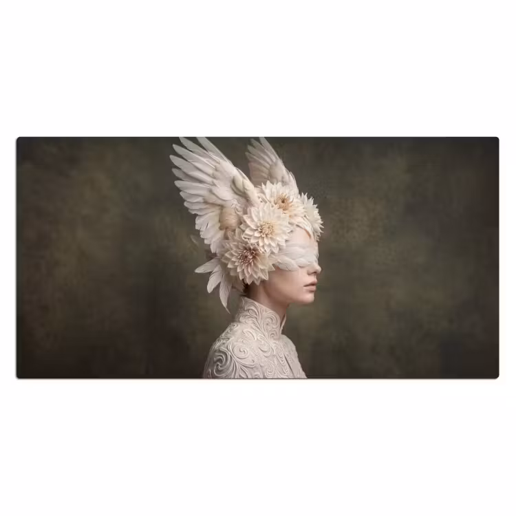 Bureau onderlegger - Vleugels - Vrouw - Wit — 2