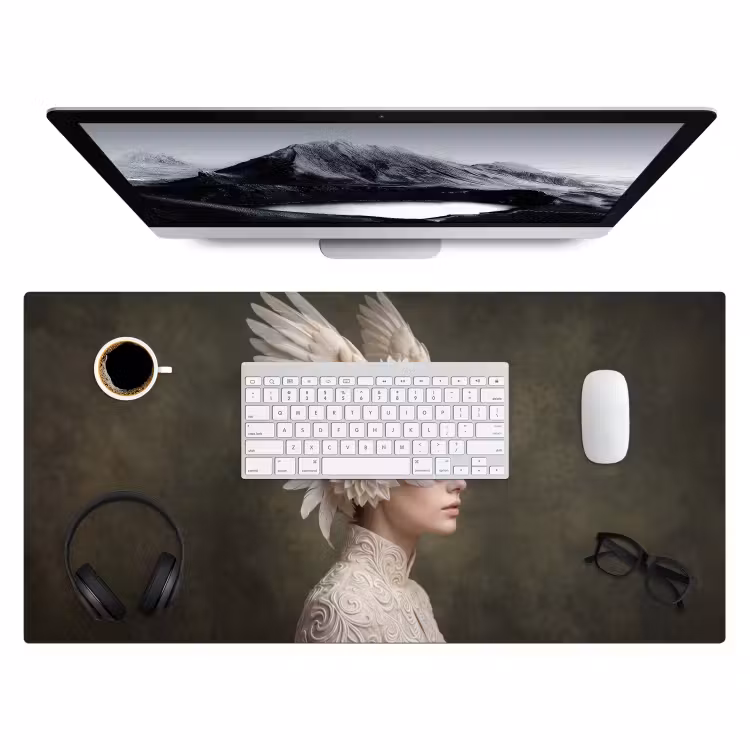 Bureau onderlegger - Vleugels - Vrouw - Wit — 4