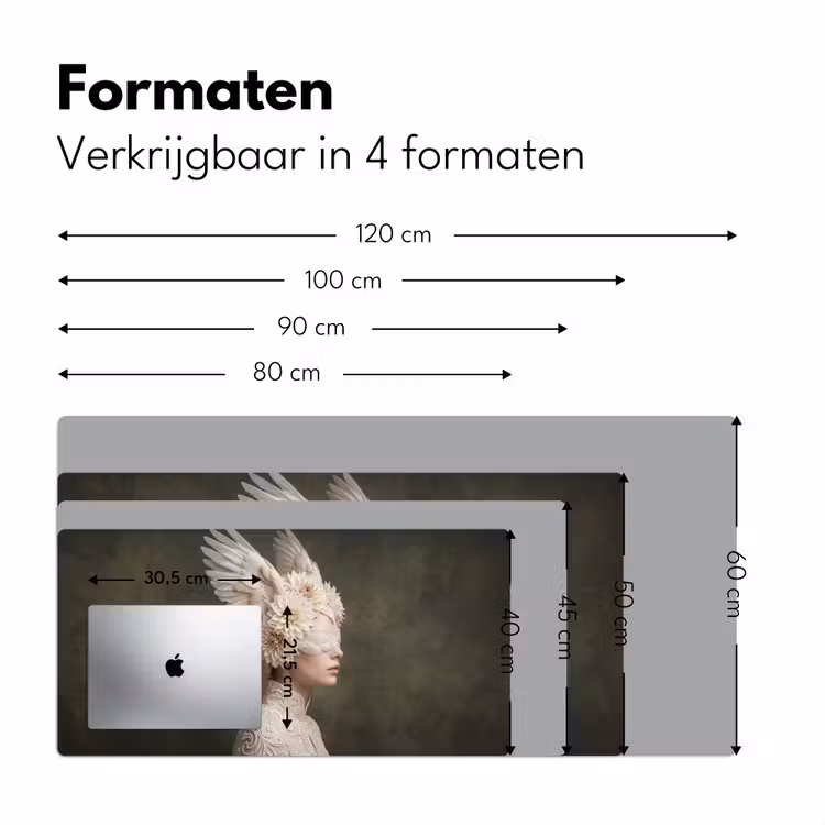 Bureau onderlegger - Vleugels - Vrouw - Wit — 8