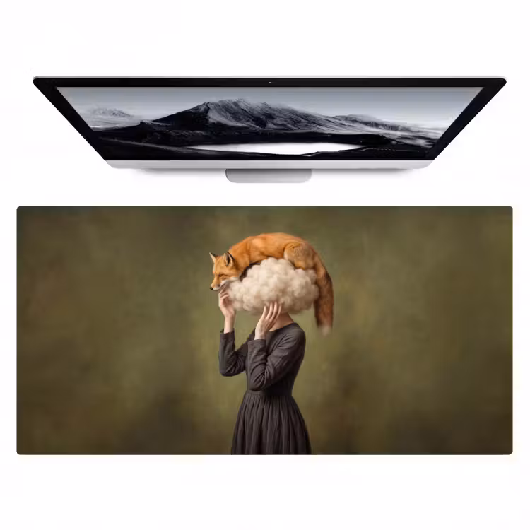 Bureau onderlegger - Vos - Surrealistisch - Groen — 1