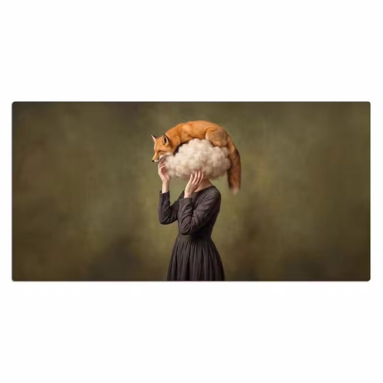 Bureau onderlegger - Vos - Surrealistisch - Groen — 2