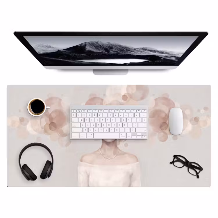 Bureau onderlegger - Vrouw - Cirkels - Beige — 4