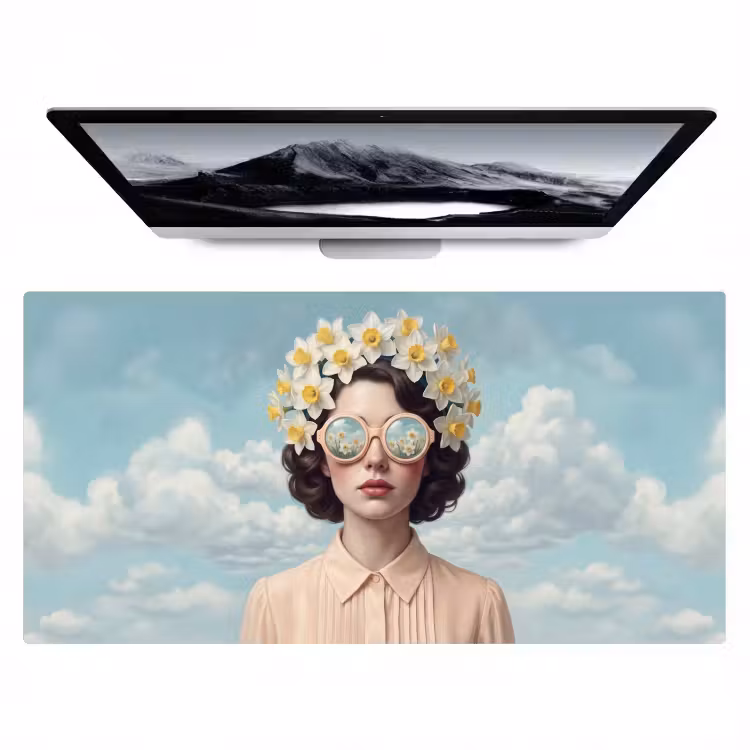Bureau onderlegger - Vrouw - Narcissen - Geel — 1