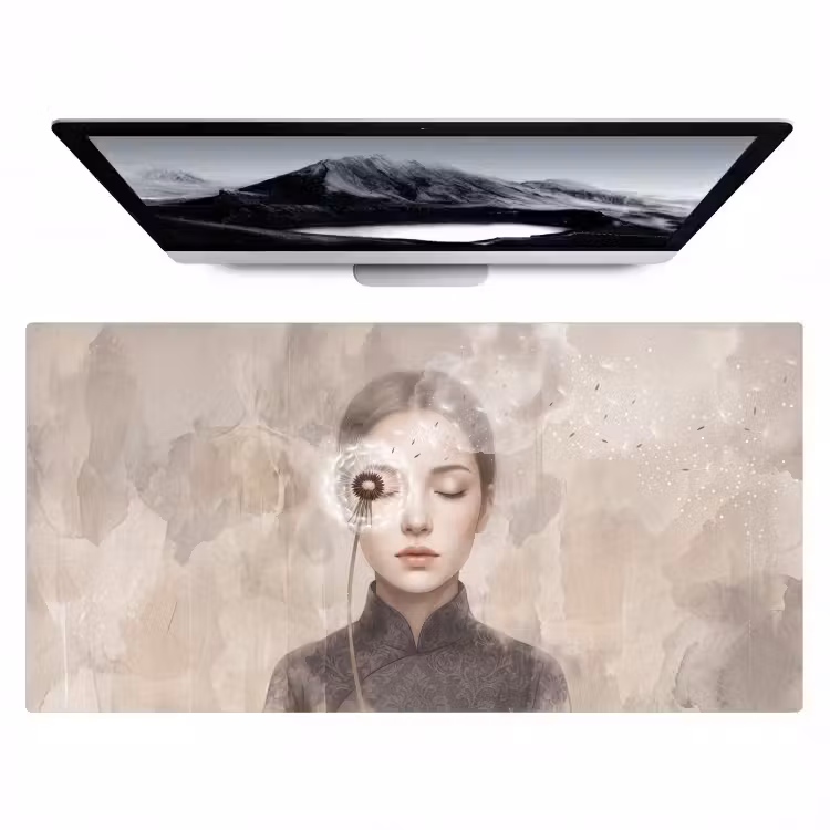Bureau onderlegger - Vrouw - Sereen - Grijs — 1